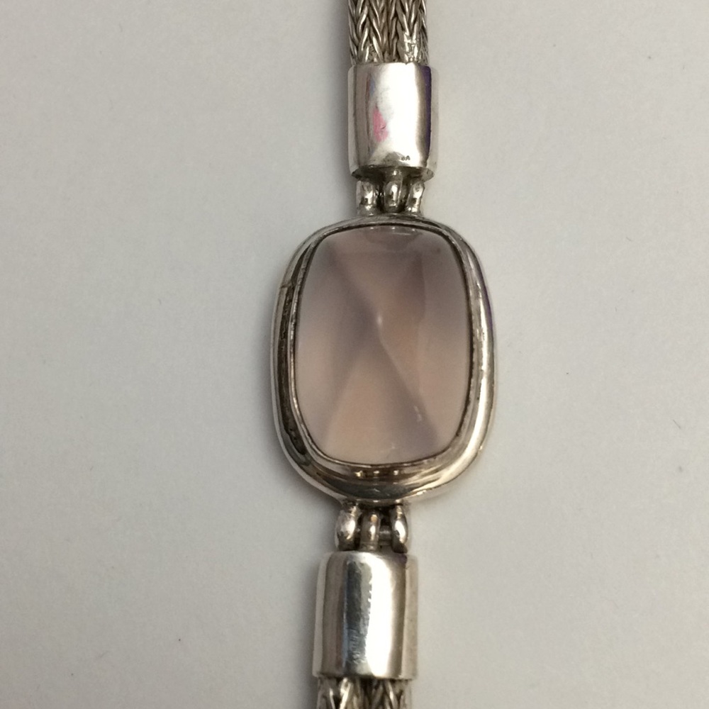 Pink Quartz Bracelet, Sterling Silver